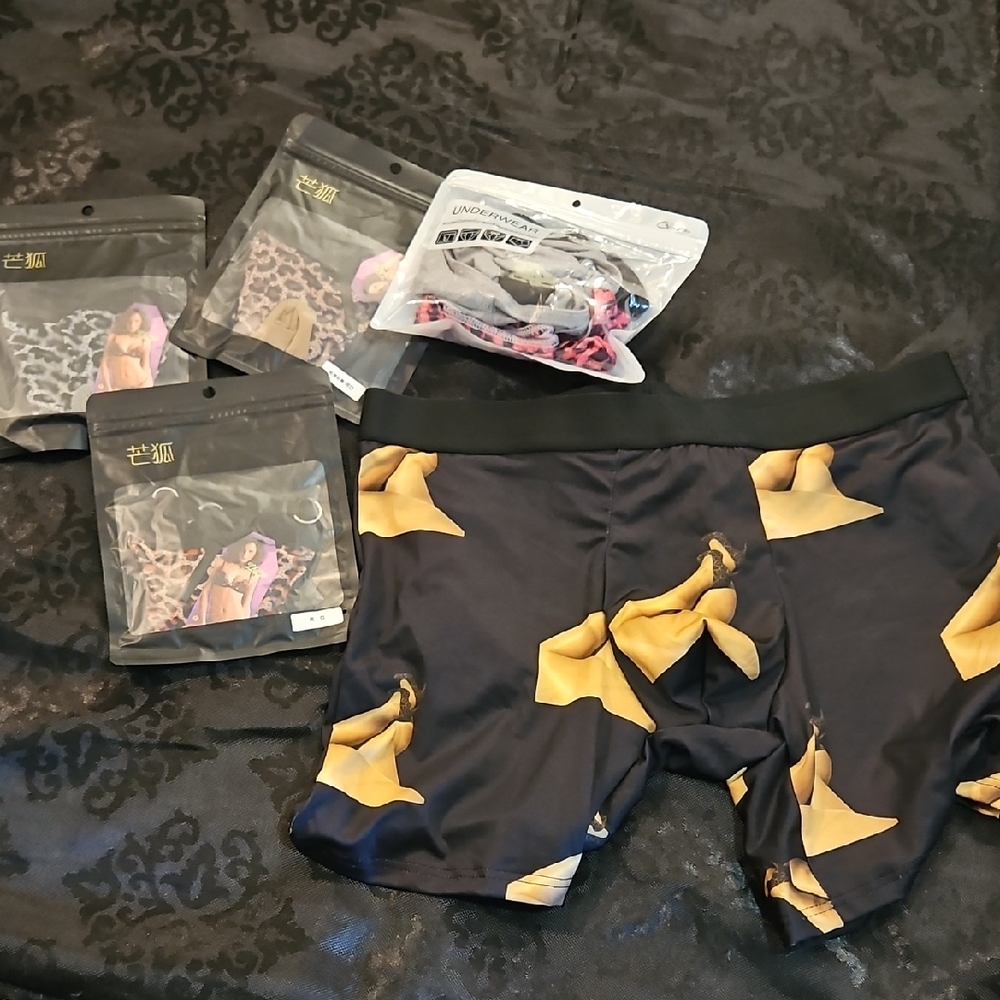 Black and Yellow Graphic Boxer Briefs